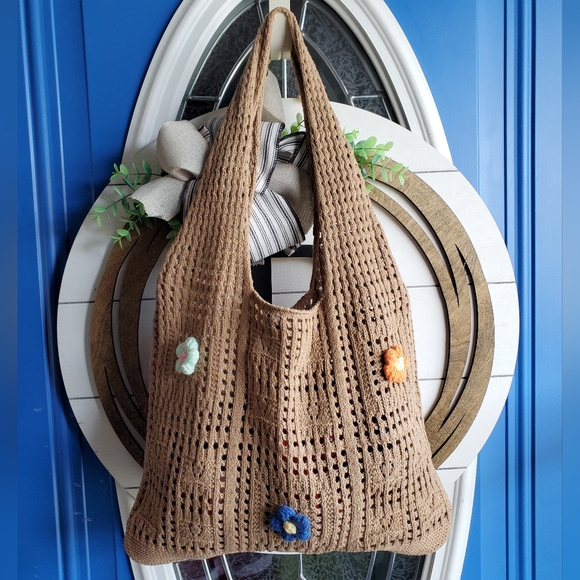 Handmade Knitted Tote Bag - Picture 1 of 9